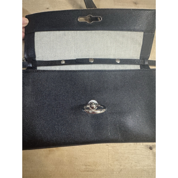 Rebecca Minkoff Jean Black Leather Convertable Crossbody Bag Silver Chain - Picture 7 of 15